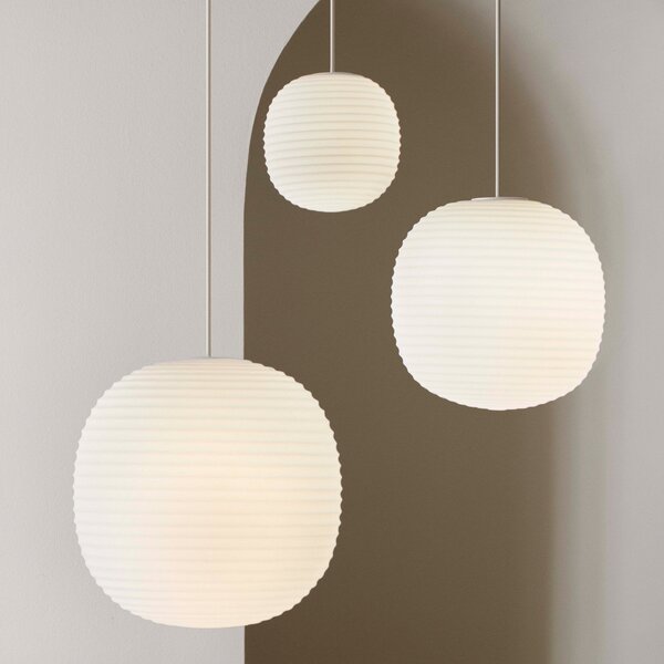 Závěsná svítidlo New Works, Lantern Medium, stmívatelné, Bílá, Obývací pokoj, Sklo, Design