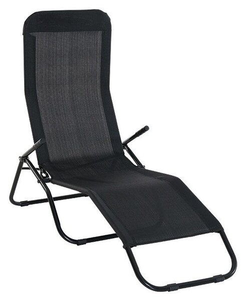 Sunfun Marissa Zahradní lehátko sklopné, 136 × 61 × 102 cm, ocel, textil, černé