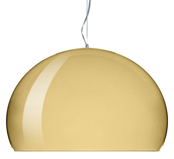 Závěsná svítidlo Kartell, FL/Y, stmívatelné, Zlatá / mosazná, Obývací pokoj, Plast, Design