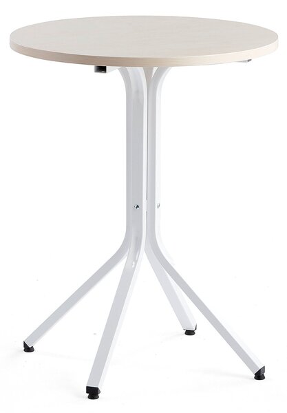 AJ Produkty Stůl VARIOUS, Ø700 mm, výška 900 mm, bílá, bříza