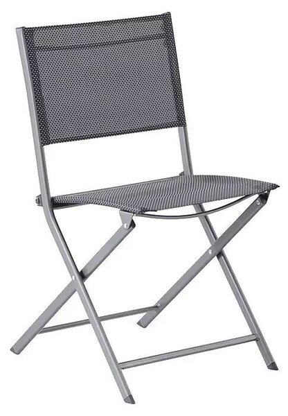 Sunfun Maja Zahradní židle sklopná, 52 × 46 × 82 cm, ocel, textil, šedá