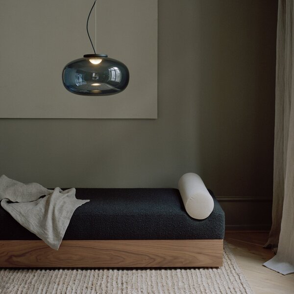 Závěsná svítidlo New Works, Karl-Johan Large, Šedá, Obývací pokoj, Sklo, Design