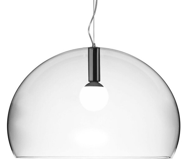 Závěsná svítidlo Kartell, Big FL/Y, stmívatelné, Transparentní, Obývací pokoj, Plast, Design