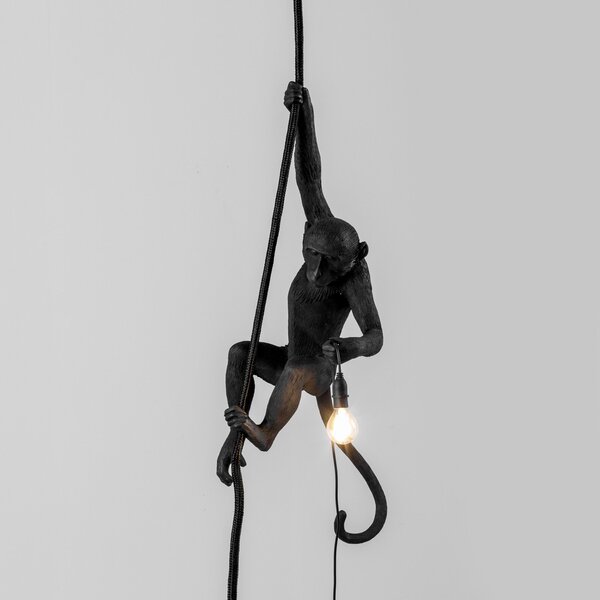Venkovní svítidla SELETTI, Monkey Lamp, Černá, Plast, Design