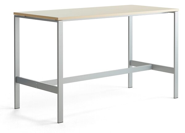 AJ Produkty Stůl VARIOUS, 1800x800 mm, výška 1050 mm, stříbrné nohy, bříza