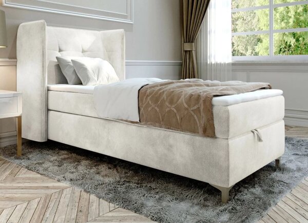 (4029) BOXSPRING postel s boxem 90/200 cm krémová