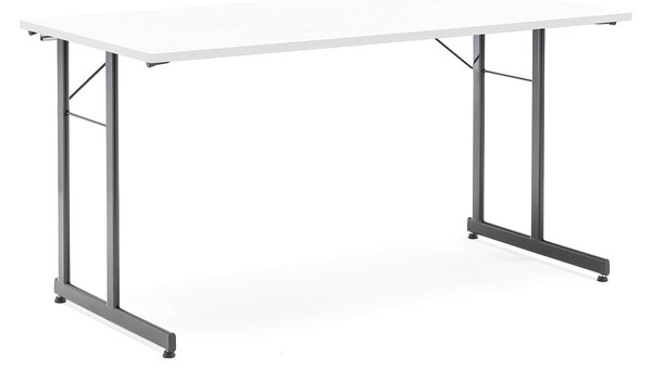 AJ Produkty Skládací stůl CLAIRE, 1400x700 mm, bílá, černá