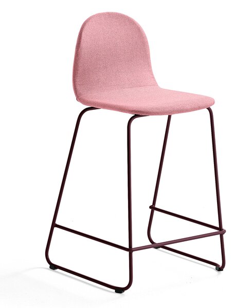 AJ Produkty Barová židle GANDER, výška sedáku 630 mm, polstrovaná, podzimní červeň