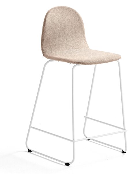 AJ Produkty Barová židle GANDER, výška sedáku 630 mm, polstrovaná, béžová