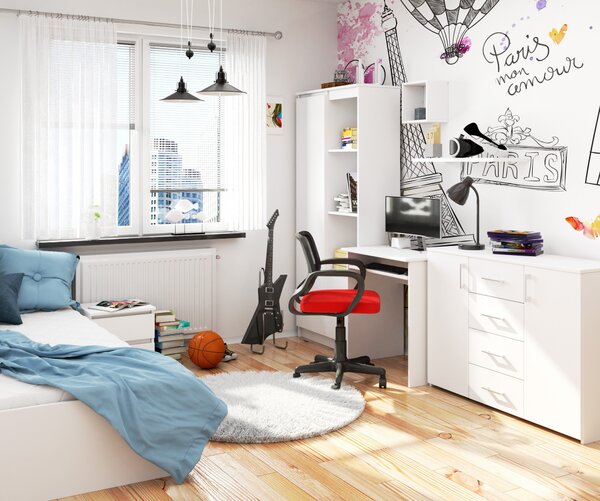 Ak furniture Psací stůl Star volně stojící bílý