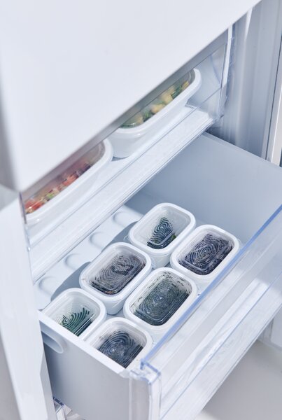 Plastové krabičky do mrazáku, Rotho FREEZE, bílá, sada 4 x 0,75l (16x11x14)