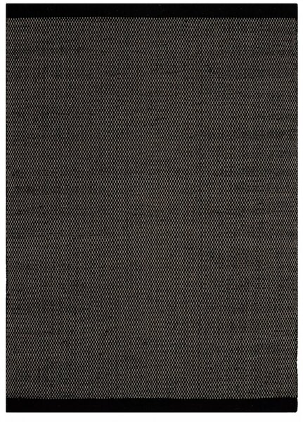 Makro Abra Kusový koberec tkaný na plocho vlněný LONI WLC104 černý Rozměr: 70x140 cm