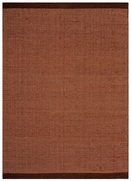 Makro Abra Kusový koberec tkaný na plocho vlněný LONI WLC106 hnědý Rozměr: 70x140 cm