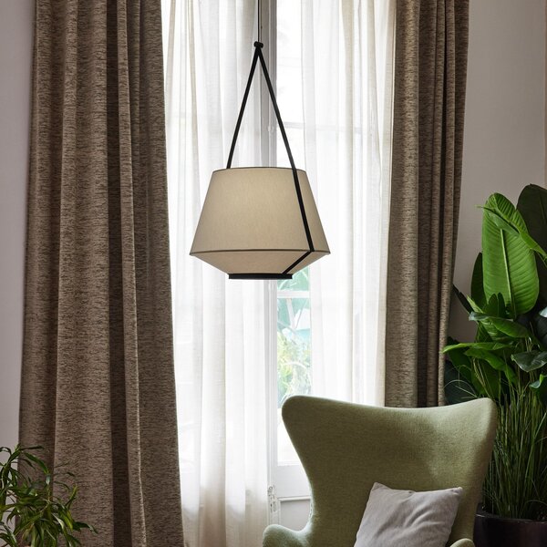 Závěsná svítidlo Forestier, Carrie S, stmívatelné, Zelená, Obývací pokoj, Tkanina / Textil, Design