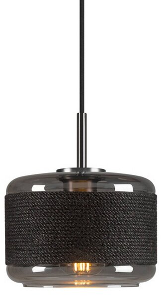 Závěsná svítidlo SLV, Pantilo Rope 19, stmívatelné, Černá, Obývací pokoj, Sklo, Moderní
