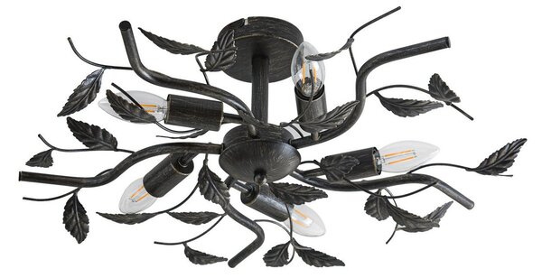 Stropní Lampa Lindby, Yos, stmívatelné, Černá, Ložnice, Kov, Florentinský