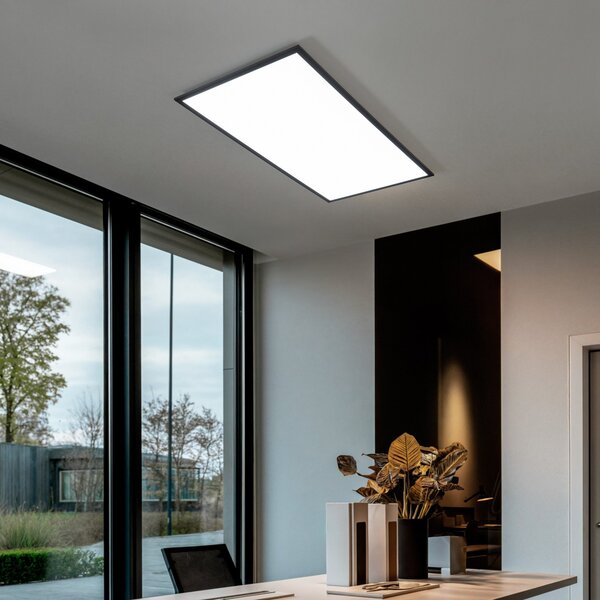 Stropní Lampa Lindby, Nelios, stmívatelné, Černá, Kuchyně, Plast, Moderní