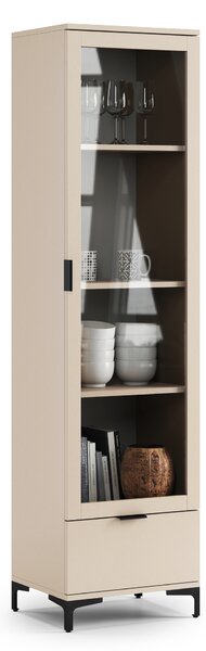 Mazzoni Vitrína LANA W-50 Béžový (Šampaňský) – 1DVEŘOVÁ SKŘÍŇKA SE ZÁSUVKOU