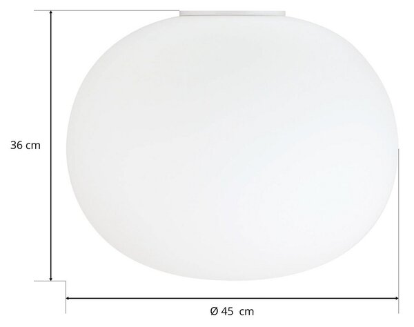 Stropní Lampa FLOS, GLO-BALL, stmívatelné, Bílá, Obývací pokoj, Sklo, Design