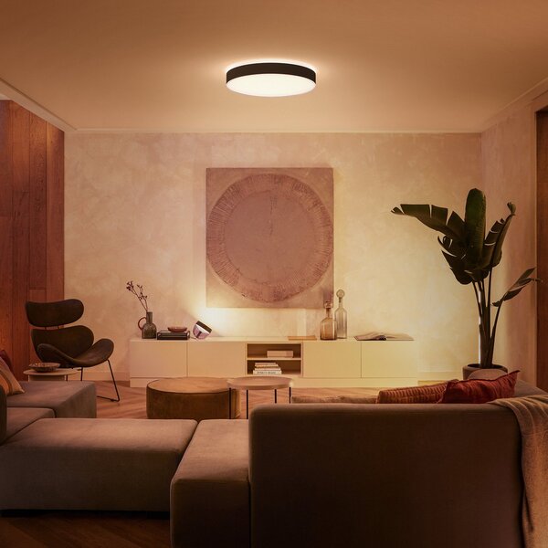 Stropní Lampa Philips Hue, Philips Hue, stmívatelné, Černá, Obývací pokoj, Kov, Moderní