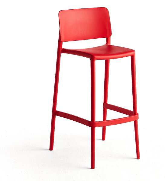 AJ Produkty Barová židle RIO, výška sedáku 750 mm, červená