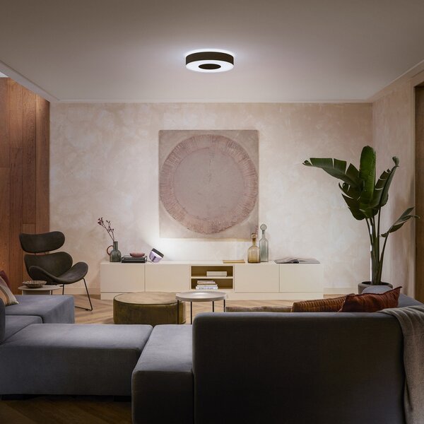 Stropní Lampa Philips Hue, Philips Hue, stmívatelné, Černá, Obývací pokoj, Kov, Moderní