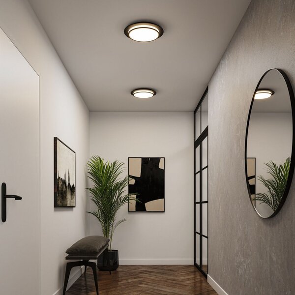 Stropní Lampa Paulmann, Egron, stmívatelné, Černá, Obývací pokoj, Kov, Moderní