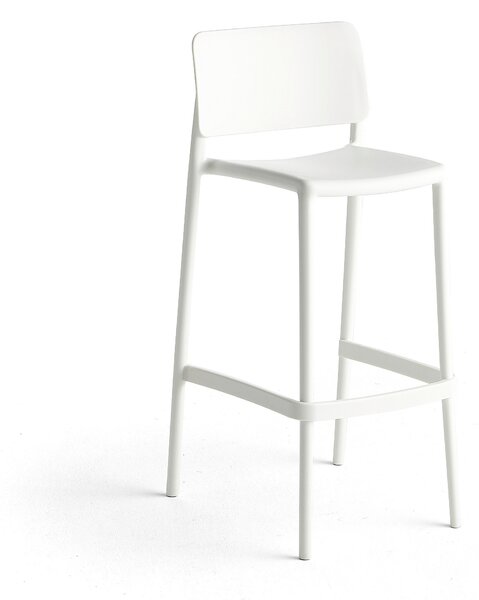 AJ Produkty Barová židle RIO, výška sedáku 750 mm, bílá