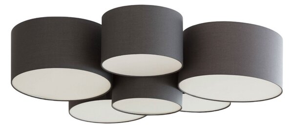 Stropní Lampa Lindby, Maureka, stmívatelné, Černá, Obývací pokoj, Tkanina / Textil, Moderní