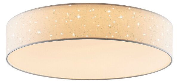 Stropní Lampa Lindby, Ellamina, stmívatelné, Bílá, Obývací pokoj, Tkanina / Textil, Moderní