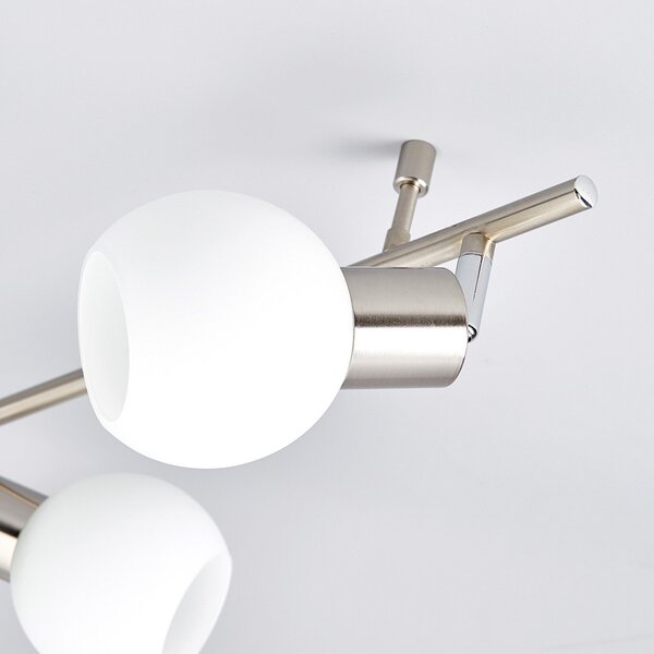Stropní Lampa Lindby, Elaina, stmívatelné, Šedá, Obývací pokoj, Kov, Moderní