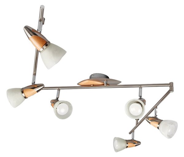Stropní Lampa Lindby, Marena, stmívatelné, Dřevo, Obývací pokoj, Kov, Venkovský / rustikální