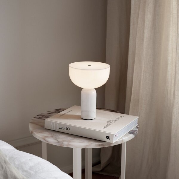 Stolní lampa New Works, Kizu Portable, stmívatelné, Bílá, Obývací pokoj, Mramor, Design