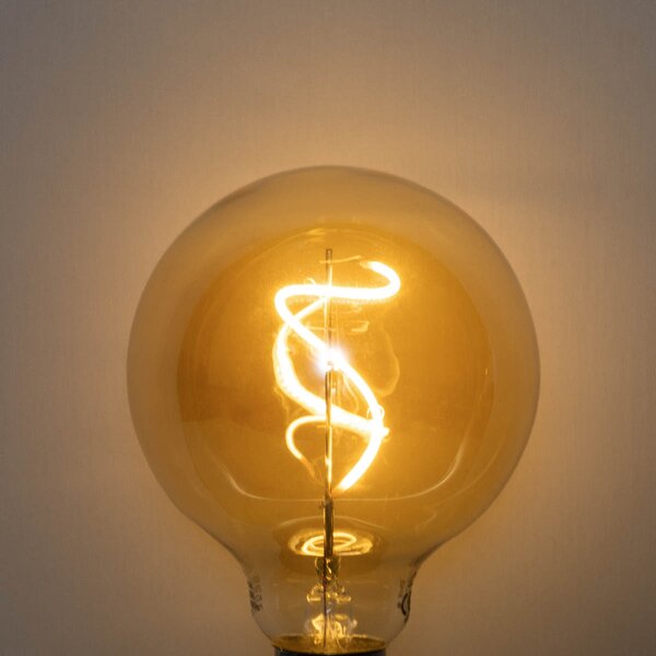 Sada 5 ks Stmívatelná LED žárovka E27 se spirálovým vláknem G95 4W 270lm 2700K