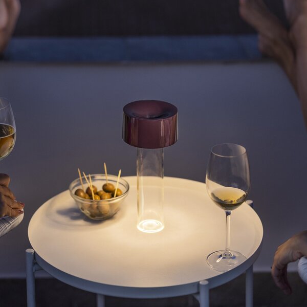 Stolní lampa Foscarini, Fleur, stmívatelné, Červená, Obývací pokoj, Sklo, Moderní