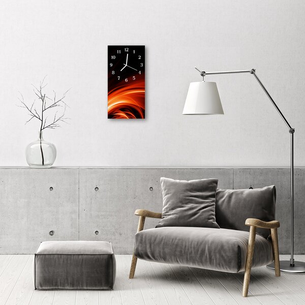 Skleněné hodiny vertikální Umění abstrakce oranžová 30x60 cm