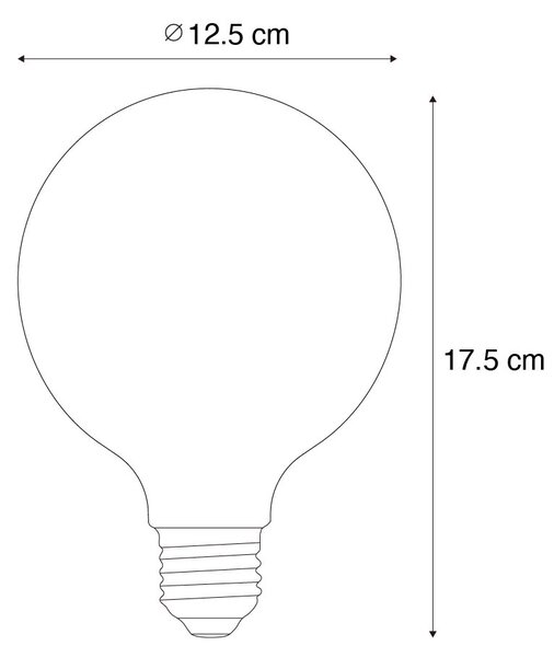 Sada 5 ks Stmívatelná LED žárovka E27 se 3 stupni stmívání, opálové sklo G125, 4W, 450lm, 3000K