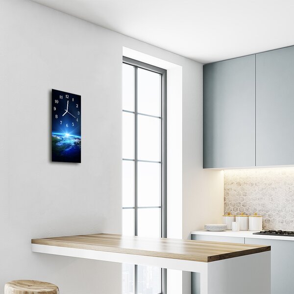Skleněné hodiny vertikální Vesmír 30x60 cm