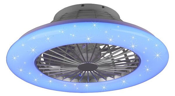 *ROZBALENO* Trio Leuchten R62522987 STRALSUND - Stropní RGB LED ventilátor s dálkovým ovladačem, LED 30W, 3000-6500K, Ø 50cm (LED RGB stropní ventilátor stmívatelný ovladačem)