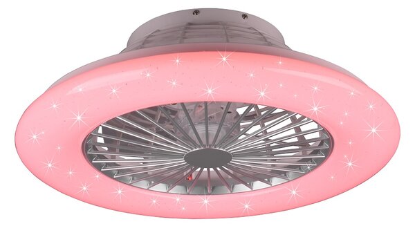 *ROZBALENO* Trio Leuchten R62522987 STRALSUND - Stropní RGB LED ventilátor s dálkovým ovladačem, LED 30W, 3000-6500K, Ø 50cm (LED RGB stropní ventilátor stmívatelný ovladačem)