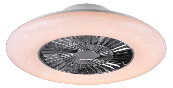 Trio Leuchten R62402106 VISBY - Stropní LED ventilátor s dálkovým ovladačem, LED 40W, 3000-6500K, Ø 59cm (LED stropní ventilátor stmívatelný ovladačem)
