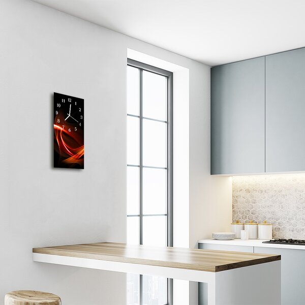 Nástěnné hodiny vertikální Abstrakce barevných vlnových linek 30x60 cm