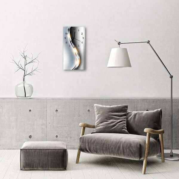 Nástěnné hodiny vertikální Moderní kovový stříbrný kov 30x60 cm