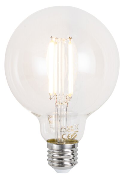 Chytrá stmívatelná LED žárovka E27 G95 čirá 7W 806 lm 2700-6500K Zigbee
