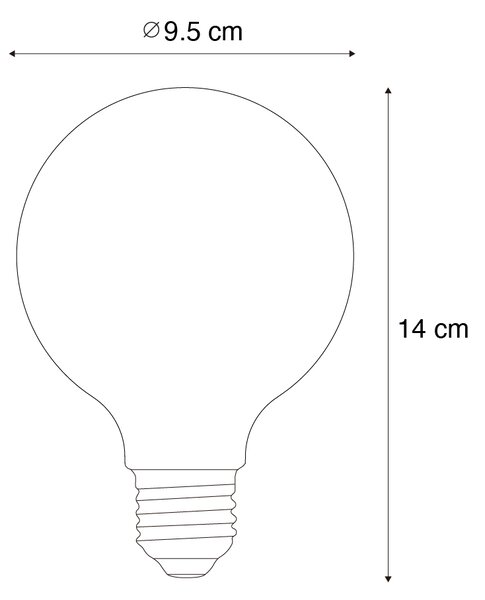 Chytrá stmívatelná LED žárovka E27 G95 čirá 7W 806 lm 2700-6500K Zigbee