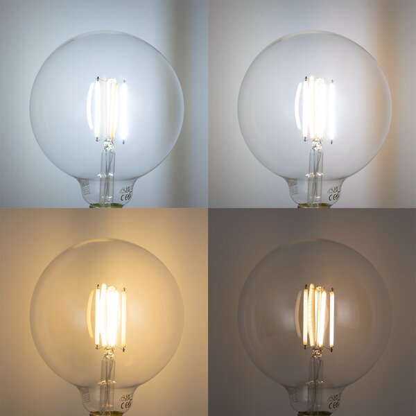 E27 Stmívatelná LED žárovka G125 čirá 7W 806 lm 2700-6500K Zigbee