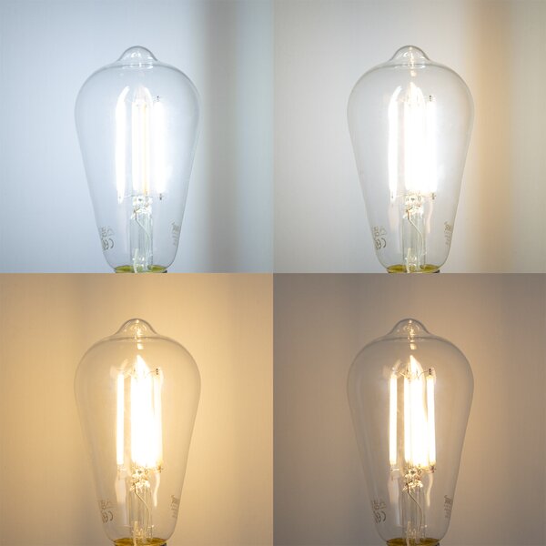 E27 stmívatelná LED žárovka ST64 čirá 7W 806 lm 2700-6500K Zigbee