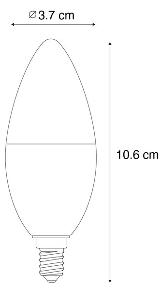 Stmívatelná LED žárovka E14 C37 Opal 4,9 W 470 lm 2700–6500 K