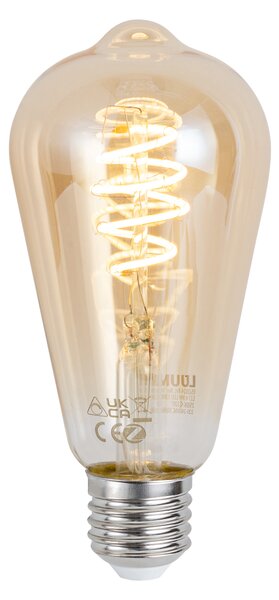 Chytrá stmívatelná LED žárovka E27 ST64 jantarová 4,9W 320 lm 2500K Zigbee