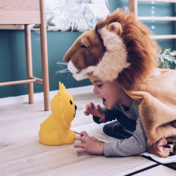 Stolní lampa Mr Maria, Lion, stmívatelné, Žlutá, Dětský pokoj, Plast